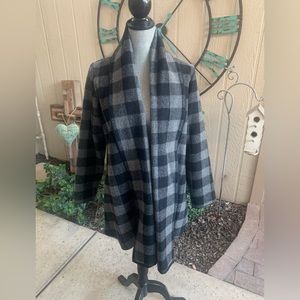 Black and gray plaid wool jacket